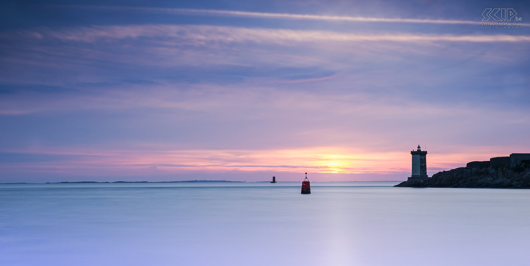 Le Conquet - Zonsondergang phare de Kermorvan Zonsondergang met achteraan de vuurtoren van Kermorvan. Stefan Cruysberghs